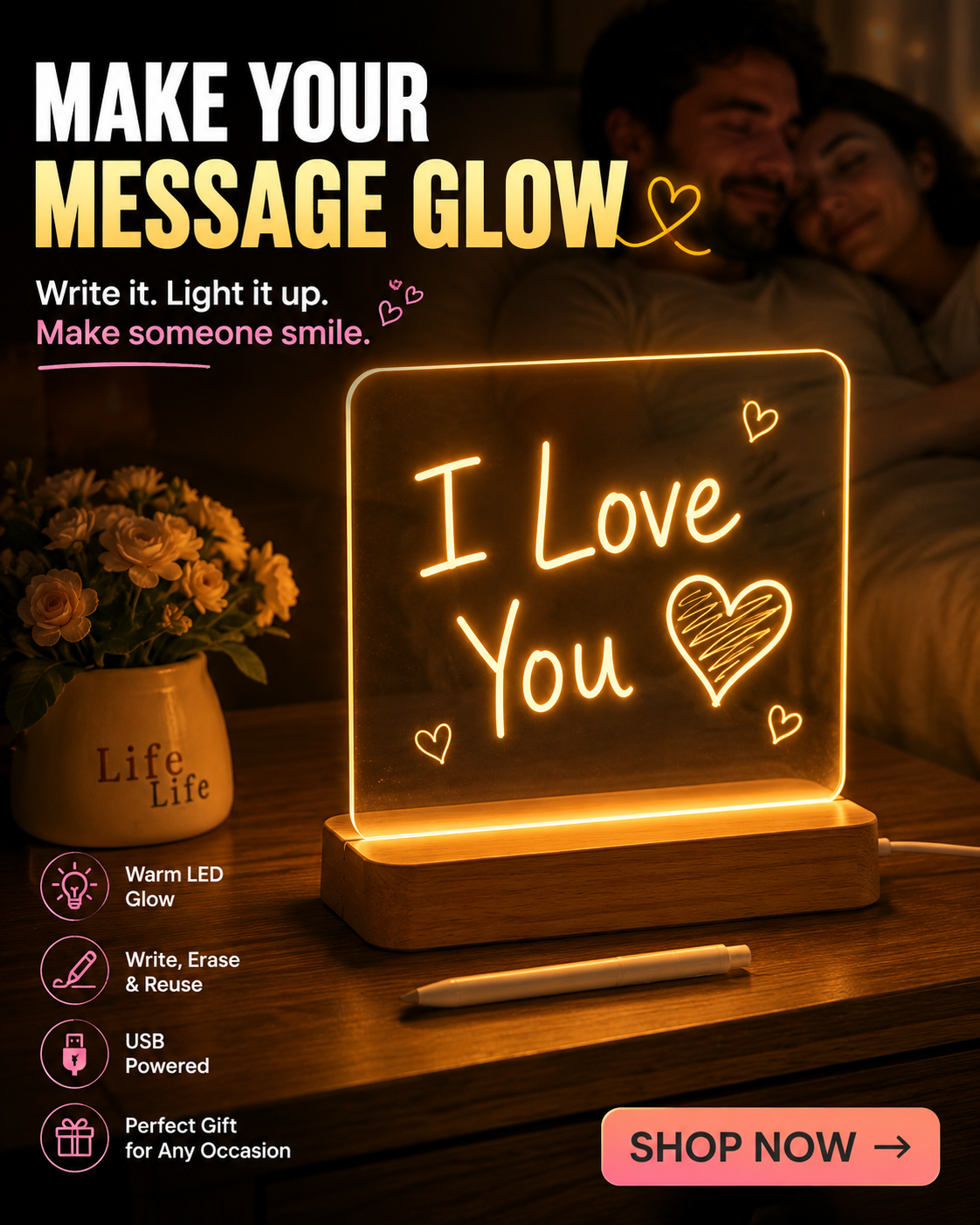 Creative Note Board Creative Led Night Light USB Message Board Holiday Light With Pen Gift For Children Girlfriend Decoration Night Lamp