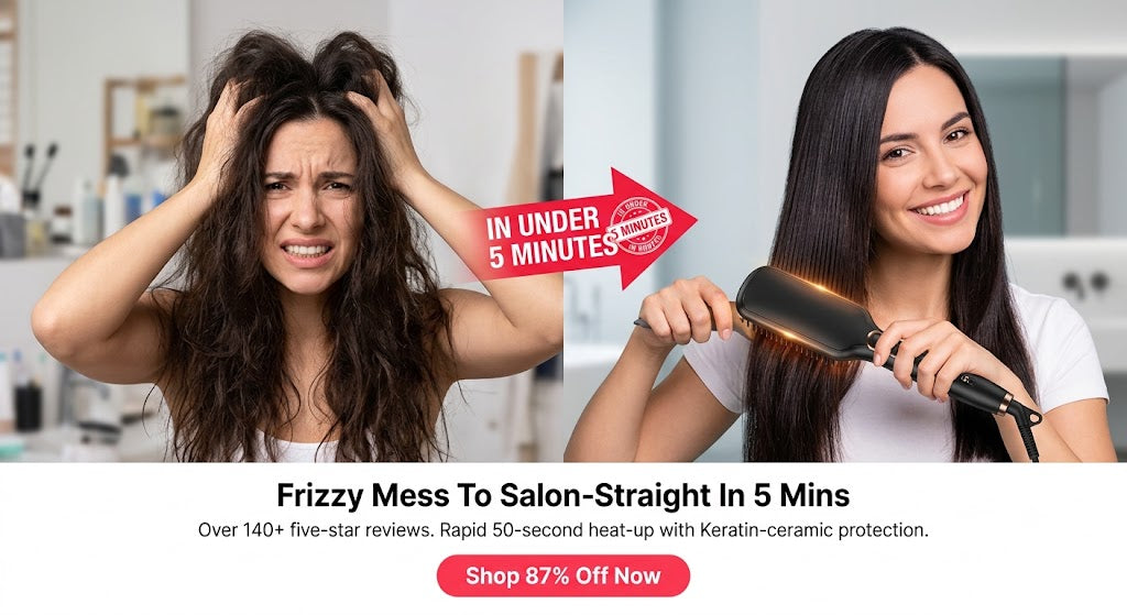 Hair Straightener – Keratin Ceramic & Scalp Massager | Calm & Curl
