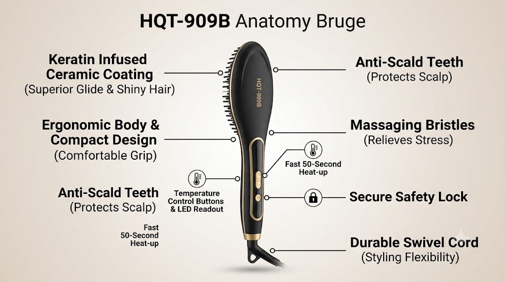 Hair Straightener – Keratin Ceramic & Scalp Massager | Calm & Curl